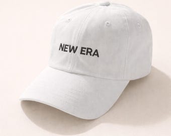Casquette de baseball blanche minimaliste, style fille épurée, style mannequin décontracté, casquette de ville décontractée