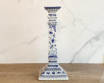 Portuguese Hand Painted Blue and White Candle Holder