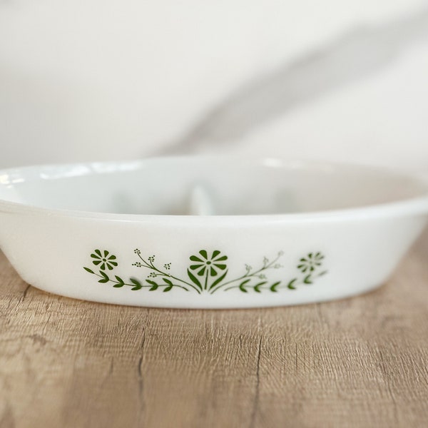 Glasbake Primrose Dream Divided Casserole Dish - Vintage Bakeware