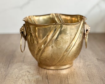 Brass Planter with Ring Handles