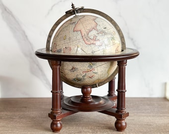 Old World Navigator’s Map Wood Table Globe