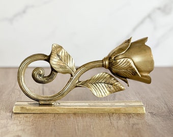 Brass Rose Wall Sconce Candle Holder