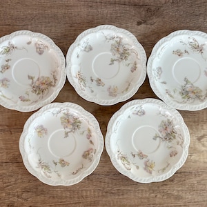 Haviland & Co. Limoges France Floral Saucers Zestaw 5 szt.