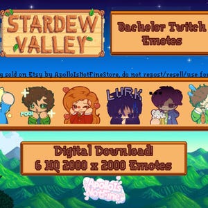 Stardew Valley - Bachelor 6 Pack Twitch & Discord Emotes