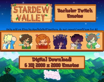 Stardew Valley - Bachelor 6-pack Twitch & Discord-emotes