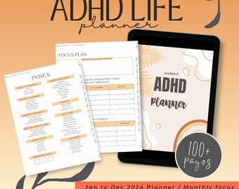 Worksheets Therapy Undated ADHD Planner: Daily Focus & Habit Tracker