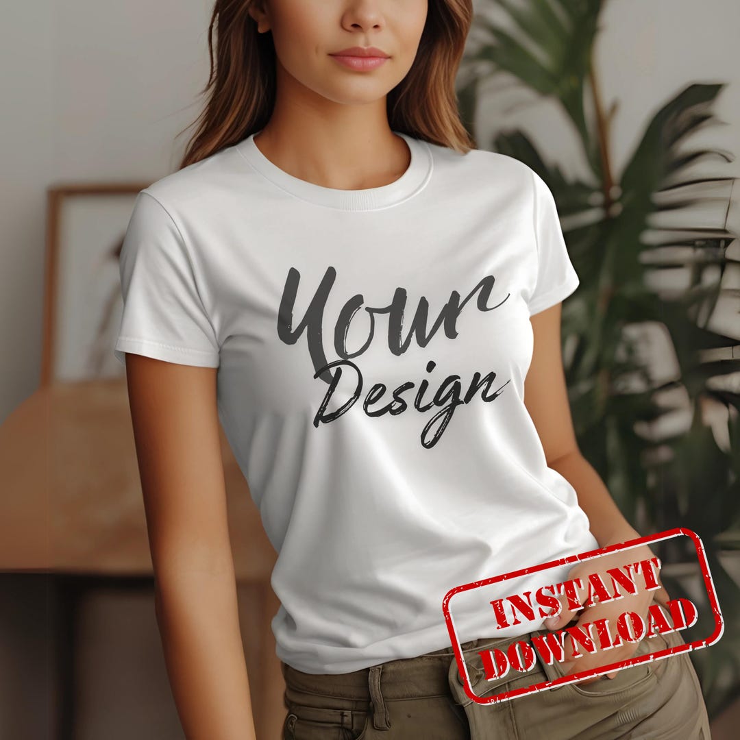 White Bella Canvas 3001 Shirt Mockup BC3001 Whitet-shirt Mock-up Bella ...