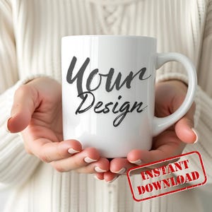 Coffee Mug Mockup , Winter White Ceramic Cup Mockup Coffee Mug Mockups, White Coffee Mug 11oz Holidays Mug Mockup