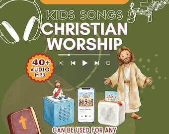 MP3 Audio Kids | Christian Worship Songs Collection | 40+ MP3s for Yoto & Toniebox | Digital Download
