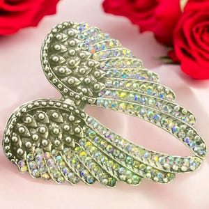 Glam Angel Wing Ring – Size 8 Rhinestone Statement Fashion Jewelry afbeelding 4