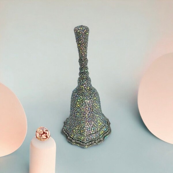 Vintage Bling: Rhinestoned Silver Dinner Bell from the 1960's