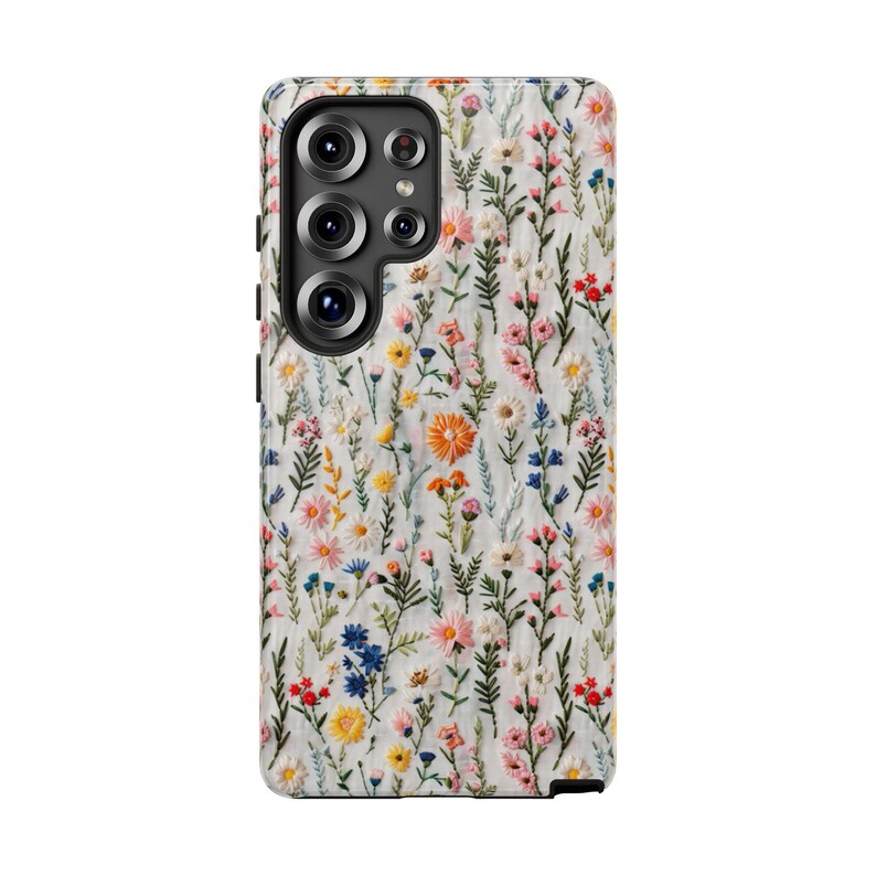 Wildflower Cottagecore Phone Case Flower Lover Gift Vintage Embroidery Knit Look Phone Cover Floral Handmade Style Tough iPhone Case image 8