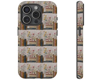 Schöne Handyhülle für Bücherlieber, Bücherwurm, Geschenk für Leseratten, Vintage Stickerei, Cottagecore Style Tough iPhone Cover Galaxy Pixel