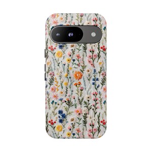 Wildflower Cottagecore Phone Case Flower Lover Gift Vintage Embroidery Knit Look Phone Cover Floral Handmade Style Tough iPhone Case image 10