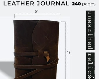 100% echtes Leder 7 ”x5” Journal Skizzenbuch Rustikales Notizbuch Handgefertigt 240 Seiten