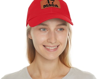 Gorro MAGA 47 para papá con parche de cuero MAGA (parche rectangular)