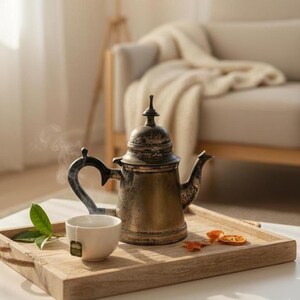 Vintage Silver Plate Teapot Rustic Shabby Chic Tea Pot with Lid Kitchen Decor Housewarming Gift