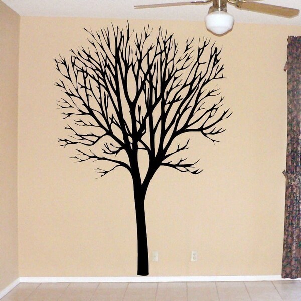 Barren Winter Tree Minimalist Decor Vinyl Wall Decal - EXTRA large, 8 foot tall accent graphic