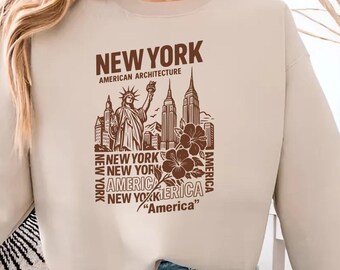 New York City Architecture SVG, Liberty Statue, NYC Design (Digital Files)