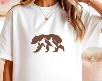 Bear Mountain Silhouette (svg, nature wildlife prints, pdf, png, eps, dxf)