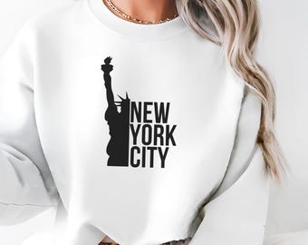 NYC Liberty Statue SVG: New York City Skyline Vector Clipart (Digital Download)