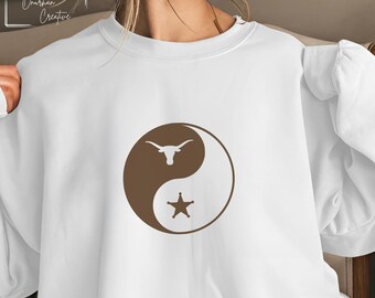 Texas Yin Yang SVG: Cowgirl Western Graphic (Digital Download)