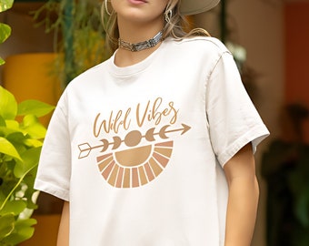 Boho Wild Vibes SVG Cut File: Retro Nature Design (Digital Download)