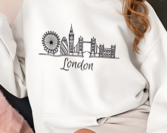 London Skyline SVG, Big Ben, London Eye (Digital Files)