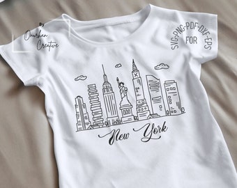 New York Skyline SVG: Cricut-Ready Vector Graphics (Digital Download)