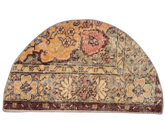 semicircle custom doormat handmade antique boho decor entry home turkish oriental wool rug