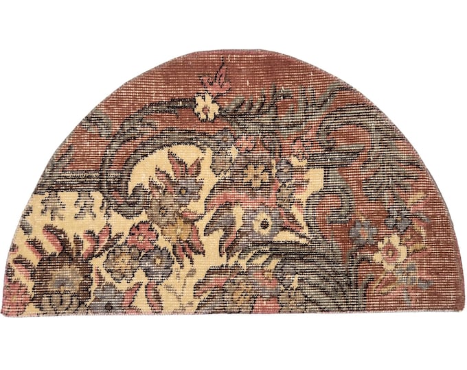 custom doormat semicircle handmade antique boho decor entry turkish oriental wool rug