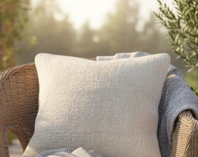 16x16 Turkish Kilim Pillow Cover – Handmade Wool Cushion, Boho Decor,