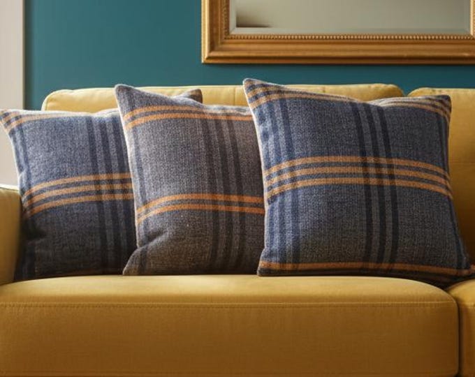 3-Piece 16” Turkish Kilim Cushion Set, Handmade Boho Decor