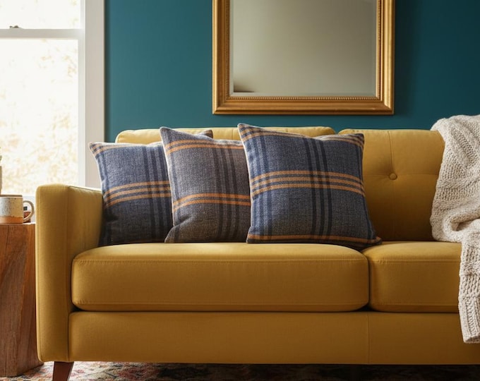 3-Piece 16” Turkish Kilim Cushion Set, Handmade Boho Decor