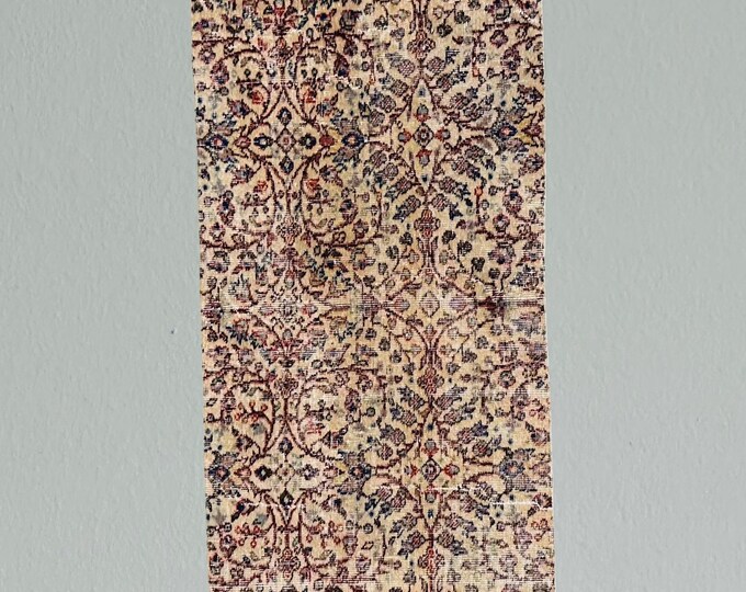 Vintage Turkish Oushak Runner Rug: Handmade Wool 2x6 ft