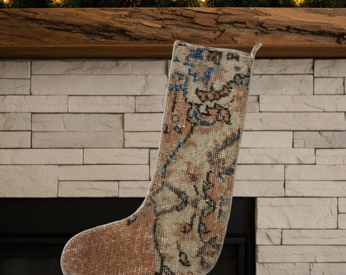 Vintage Rug Christmas Stocking 18" × 12"