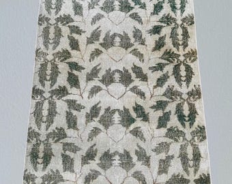 Green Florall vintage Rug,Turkish Wool Rug,Small rug,Decorative home Rug,Oushak Rug,Handmade home gift rug,4x7 ft rug,Area rug,3x6 Boho rugs