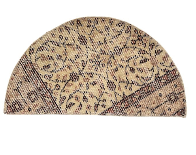 Vintage Handmade Wool Semicircle Doormat Custom Doormat Boho Home Decor