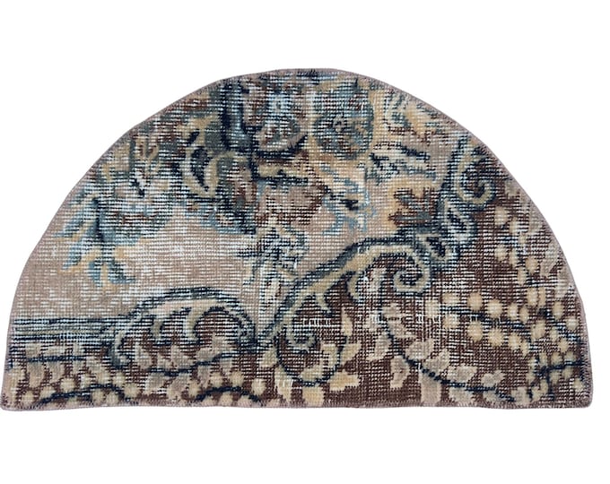 oriental semicircle oushak handmade wool vintage entry small antique boho bedroom area rug