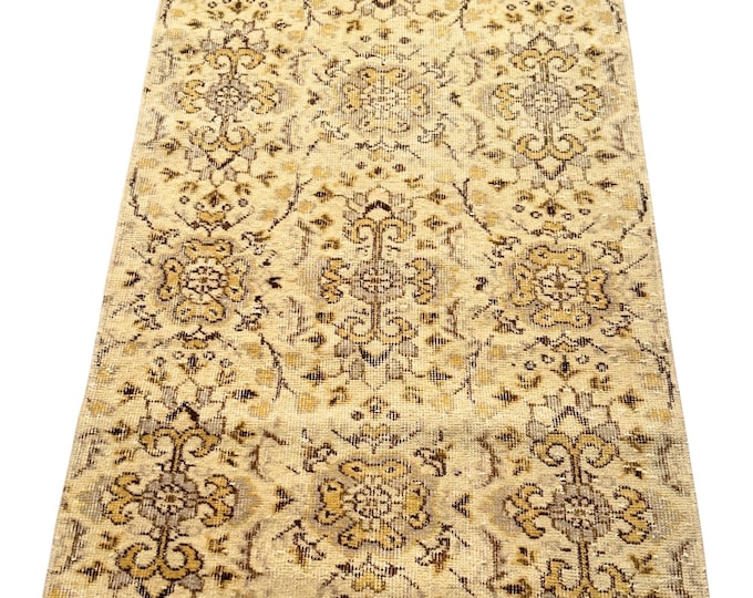 Vintage Turkish Oushak Wool Handmade Oriental Small Area Rug Home Decor Livingroom Kitchen Entry Bedroom