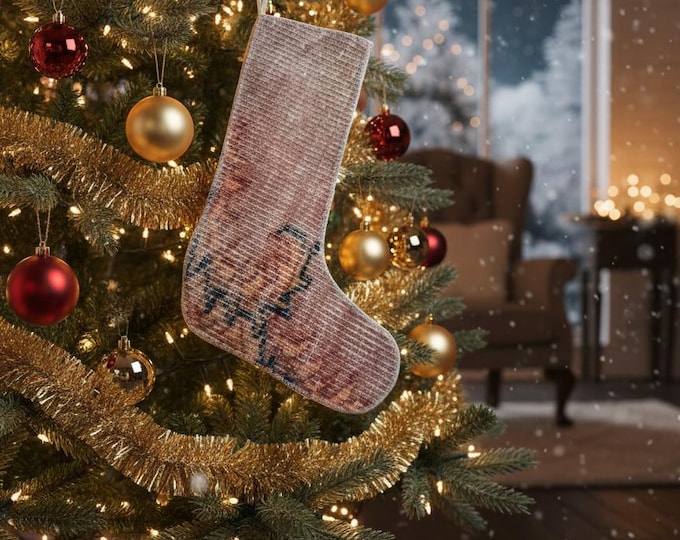 Vintage Turkish Rug Christmas Stocking | Handmade Upcycled Carpet | Boho Holiday Decor