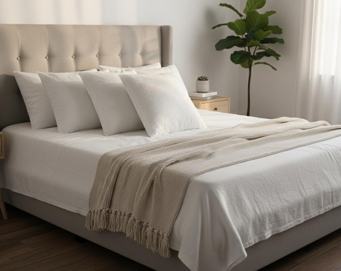 16x16 Pillow Insert – Premium Hypoallergenic Polyester Cushion Inner – Square Throw Pillow Form – Soft Durable Fill 9 Oz slicone