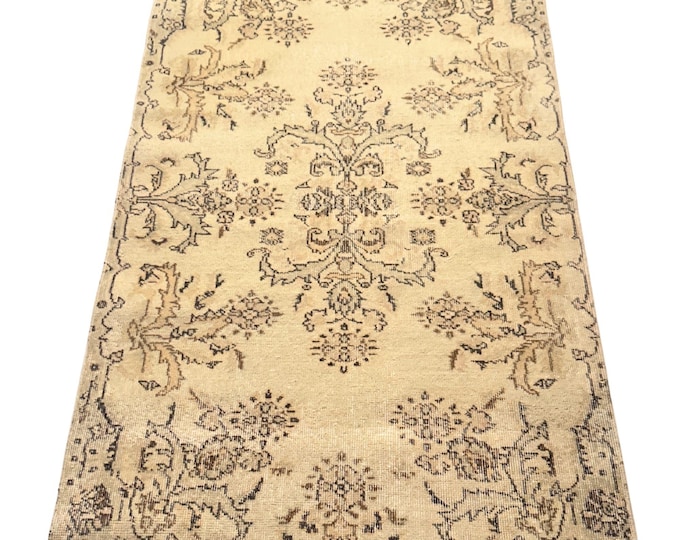 Vintage Turkish Oushak Wool Handmade Oriental Area Rug Home Decor Livingroom Kitchen Entry Bedroom