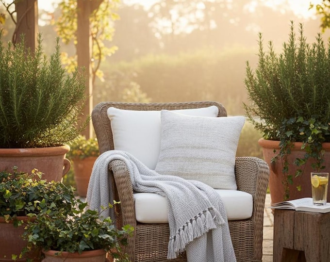 Handmade Hemp Cushion Cover: Rustic Eco-Friendly Pillow Case (40x40 cm)