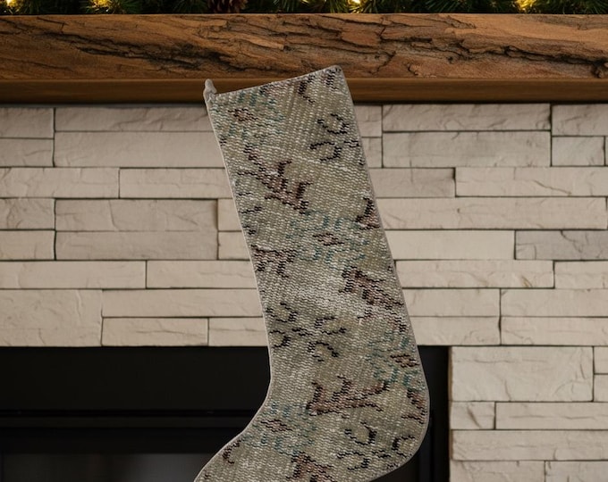 Vintage Rug Christmas Stocking 18" × 12.5"