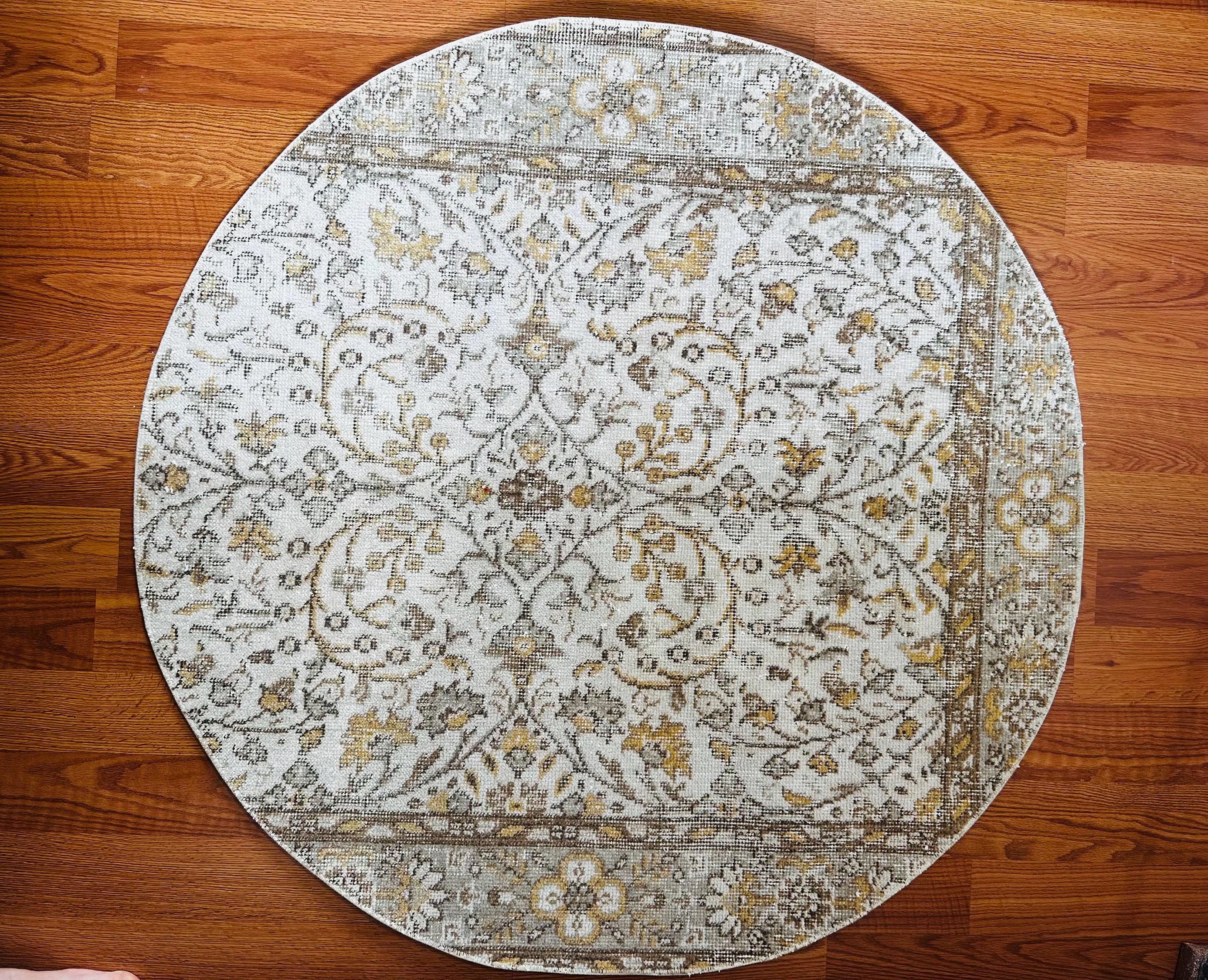 Turkish Vintage Circle Rug,handmade Circle Rug,wool Rug