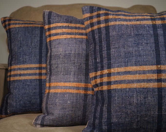 Handmade 16x16 Pillow Cover | Decorative Throw Cushion Case | Boho Farmhouse Home Decor | Neutral Beige Linen Style