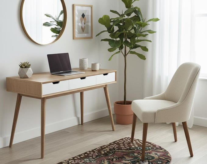 Handmade Floral Wool Semicircle Rug: Vintage Turkish Doormat (2x3 ft)