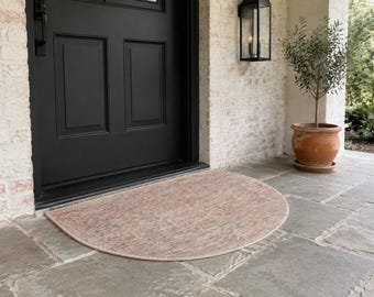 Tappeto Turco a Mezzaluna Vintage, Motivo a Losanghe Tessuto a Mano, Terracotta Rosa Beige, 1.6x2.7 ft