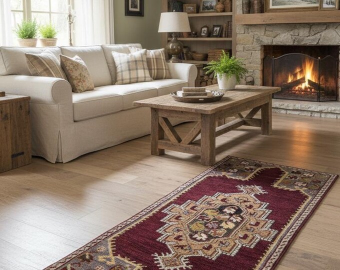 Vintage Kars Runner Rug 25x54 Inches